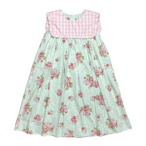 Honesty Roses Dress Green Pink 5